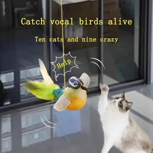 Bird Sound Cat Toy — Elastic Rope Squeaky Toy